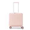 Rosa Hartschalen Koffer Trolley von Mixibaby mit vier Zwillingsrollen und TSA-Schloss, ideal für Reisen.