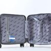 Mixibaby Gorilla Hartschalen Koffer Trolley in Rosa auf weißem Hintergrund, offen mit durchdachtem Innenlayout und praktischen Fächern für optimale Organisation.