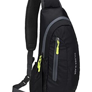 PivotWing Sling Bag – schwarzer Sling-Rucksack für Herren und Damen mit atmungsaktivem Netzmaterial und mehreren Fächern für Sport und Freizeit.