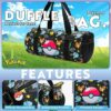 Farbenfrohe Pokémon Sporttasche für Kinder, Duffle-Bag mit großem Pokéball-Motiv und praktischen Tragegriffen, ideal für Sport, Schule und Ausflüge.