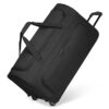 Zwei große L Trolley-Reisetaschen mit Rollen in Schwarz, ideal für Männer und Frauen, mit großzügigem Stauraum und funktionalem Design, perfekt für Reisen.