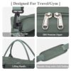 Wasserdichte Reisetasche für Damen in A2-Grün mit Schuhfach, ideal für Reisen, Sport und Fitness