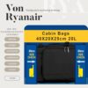 Ryanair-konformes Handgepäck-Rucksack 40x20x25 cm mit USB-Ladeanschluss und Diebstahlschutz für sicheres Reisen.