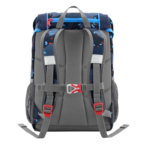 Step by Step Rucksack-Set Kid 'Tractor Freddy' in Blau mit ergonomischem Design, ideal für Kindergarten, Vorschule und Freizeit, inklusive Sitzkissen und höhenverstellbarem Brustgurt.