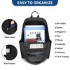 Schwarzer Schulrucksack im modernen Design, geeignet für Alltag, Schule und Reisen, mit Platz für einen 15,4 Zoll Laptop und praktischen Fächern.