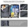 Offener TAN.TOMI Hartschalenkoffer Groß mit geräumigem Stauraum, in dunkler Farbe, ausgestattet mit Innenteilung und Bindegurten für optimale Organisation von Reiseutensilien.