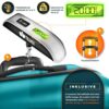 Tillvex Reisekoffer Set 4-teilig mit Gepäckwaage, Koffergürteln und Kofferanhängern in modernem Design, geeignet für verschiedene Reisebedürfnisse.