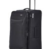 Travelite 4-Rad Koffer Größe L mit Dehnfalte und Kantenschutz in schwarz, ideal für Reisen, mit vier stabilen Rollen und praktischem Innenraumdesign.