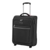 Leichter Travelite Bordtrolley für Handgepäck mit 2 Rollen, Maße 52 cm, Volumen 39 Liter, in Schwarz mit ausziehbarem Teleskopgriff und praktischem Kombinationsschloss.