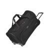 Schwarze Travelite Trolley Reisetasche mit Rollen und ergonomischem Teleskopgriff, ideal für Reisen und Sport, 71 cm, 89 Liter Volumen