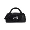 Under Armour Unisex UA Undeniable 5.0 Duffle SM Backpack in Schwarz mit auffälligem Logo, geeignet für Sport und Reisen