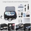 VAVOMIA Reisetasche 40L mit praktischem Innenlayout, ideal für Sport und Reisen. Sichtbare Gegenstände im Inneren: Kopfhörer, Wasserflasche, Buch, Handtuch und Smartphone. Diverse Fächer für optimale Organisation und Sicherheit.