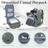 VMIKIV Rucksack für Ryanair Handgepäck in olivgrün, 40x20x25 cm, ideal für kurze Reisen und Tagesausflüge mit separatem Nassfach und Anti-Diebstahl-Tasche.