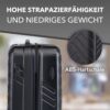 Xonic Design Reisekoffer in Tiefschwarz, ABS Hartschale mit 360° Leichtlauf-Rollen und Sicherheits-Zahlenschloss, ideal für Reisen und Handgepäck.