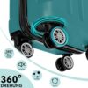 Dunkelgrüner Zwillingsrollen Hardcase Reisekoffer in XL-L-M mit glatter Oberfläche, 360° drehbaren Rollen und robustem Gehäsue, ideal für Reisen.