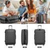 Schwarzes Zwillingsrollen Reisekoffer Set in M-, L- und XL-Größe, ideal für Reisen, mit modernem Design und hoher Mobilität.