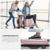 Stylischer BEIBYE Hartschalen Koffer Trolley in Rosa Gold mit 4 Zwillingsrollen, ideal für Reisen und Kurztrips.