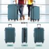 BEIBYE Zwillingsrollen Hardcase Reisekoffer in Dunkelgrün, 76 cm, mit Teleskopgriff und 4 drehbaren Rollen für müheloses Reisen.