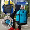 Blaue Handgepäck Rucksack für Ryanair, 40x20x25 cm, aus recyceltem Polyester, mit Vordertasche und gepolsterten Riemen, ideal für Flugreisen.