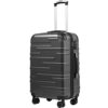 COOLIFE Hartschalen-Koffer in dunkelgrau mit Teleskopgriff und vier Rollen, ideal für Reisen und Kurztrips, aus robustem ABS-Material gefertigt.