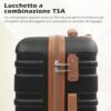 Schwarzer COOLIFE Koffer Trolley aus ABS Hartschale mit TSA-Schloss und strukturiertem Design für stilvolle Reisen