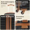COOLIFE Koffer Trolley aus ABS Hartschalenmaterial mit 4 multidirektionalen Rollen, TSA-Zahlenschloss, erweiterbarer Reisetasche und Kulturbeutel - ideal für sichere und komfortable Reisen.