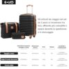 Mittelgroßer COOLIFE Koffer Trolley aus ABS-Hartschalenmaterial mit integriertem TSA-Zahlenschloss, ergänzt durch eine Reisetasche und einen Kulturbeutel – ideal für Reisen.