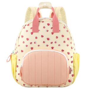 GAGAKU Kinderrucksack für Mädchen in Rosa mit Erdbeermuster, ideal für Kinder im Alter von 2-5 Jahren, getestet auf Funktionalität und Strapazierfähigkeit.