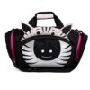 Schwarze Kindertasche mit Zebra-Motiv, ideal für Jungen und Mädchen, perfekt für Sport und Reisen, Größe 39 x 25 x 20 cm, Volumen 12 Liter.