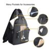 MOSISO Brusttasche Sling Bag in Grau, praktischer Rucksack für Herren und Damen, ideal für Reisen, Sport und Outdoor-Aktivitäten mit vielseitigen Fächern und modernem Design.