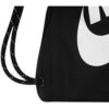 Nike Heritage Drawstring Sporttasche in Schwarz mit Kordelzugverschluss und modernem Design für Sport und Freizeit.