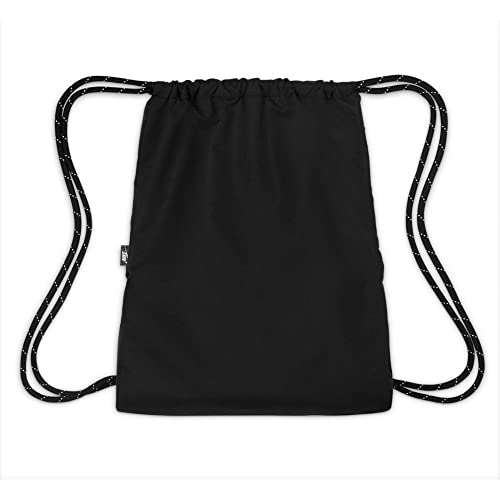 Nike DC4245 NK HERITAGE DRAWSTRING Sporttasche in Schwarz mit Kordelzugverschluss, ideal für Sport und Freizeit.