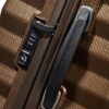 Samsonite Lite-Shock Spinner L Koffer 75 cm in Sandfarbe mit ergonomischem Griff und integriertem Zahlenschloss, gefertigt aus leichtem und robustem Curv Material, ideal für sichere Reisen.