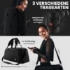 Vielseitige Sporttasche mit Rucksack-Funktion und Duffle Bag Design, geeignet für Fitness und Reisen, 40/60L Volumen, schwarz