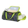 Robuste Step by Step Sporttasche „Danger Cat Chiko“ in grau und grün, geeignet für Jungen der 1. Klasse mit Nasswäschefach und abnehmbarem, verstellbarem Schultergurt, ideal für Sport und Reisen.