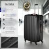 4-teiliges Reisekoffer-Set in Schwarz mit robusten Hartschalen und abnehmbaren Rollen, ideal für Reisen und Outdoor-Aktivitäten. Das Set besteht aus einem großen Koffer und zwei weiteren Koffern in verschiedenen Größen sowie einem praktischen Beauty-Case.