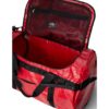 Die THE NORTH FACE BASE CAMP DUFFEL XL Gym Bag in rot und schwarz, ideal für Outdoor-Abenteuer und Sportaktivitäten mit geräumigem Innendesign und robustem Material.
