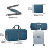 Faltbare WANDF Reisetasche mit 85 Litern Volumen und Schuhfach in Blau, ideal für Wochenendausflüge und Reisen. Zeigt praktische Fächer und einen verstellbaren Schultergurt.