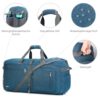 Faltbare Reisetasche mit 85 Litern Volumen und integriertem Schuhfach in Blau für Männer und Frauen, ideal für Reisen und Wochenendausflüge.