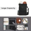 Schwarzer WANDF Rucksack mit Kordelzug und strapazierfähigem Material, geöffnet und gefüllt mit sportlichen Utensilien wie Bällen, Kleidung und Zubehör, ideal für Sport und Freizeit.