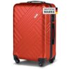Xonic Design Reisekoffer in Rot mit ABS Hartschale, 360° Leichtlauf-Rollen und Sicherheits-Zahlenschloss, ideal für Reisen in verschiedenen Größen.
