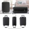 BEIBYE Zwillingsrollen 2066 Hartschalen-Koffer in Schwarz, Blick auf Vorder-, Seiten- und Rückansicht mit strukturiertem Design und ergonomischem Griff, ideal für stylisches und sicheres Reisen.