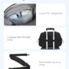 Grafische Darstellung der Puffer Reisetasche mit PVC-Nass-Tasche, Gepäckdurchreichegurt und abnehmbarem Traggurt für vielseitige Verwendung beim Sport und Reisen.