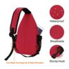 Rote Brusttasche Sling Bag aus strapazierfähigem Polyester für Herren und Damen, funktional und modern, ideal für Reisen, Wandern und den Alltag.