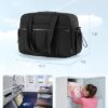 Schwarze wasserabweisende Sport- und Reisetasche für Damen mit separatem Fach für nasse Gegenstände, ideal als Handgepäck und für Fitness. Maße: 42x19x30 cm, Volumen: 24 Liter.