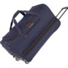 Travelite Trolley Reisetasche mit Rollen in Marine, erweiterbar von 98 auf 119 Liter, robustes Polyester, modernes Design, für Urlaub und sportliche Aktivitäten geeignet.