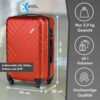 Xonic Design Reisekoffer in rot, ABS Hartschalenkoffer mit 360° Leichtlauf-Rollen, ergonomischem Griff und Sicherheits-Zahlenschloss, Größe L