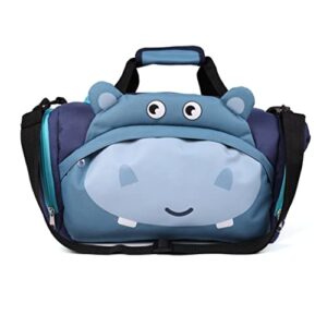 Fabrizio Kindertasche Sporttasche Reisetasche Nilpferd für Jungen und Mädchen, blau, 39 x 25 x 20 cm, 12 Liter
