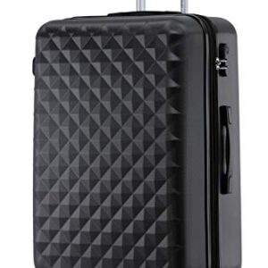 Zwillingsrollen-Trolley Koffer Reisekoffer Gepäck M-L-XL-Set in Schwarz, XL, mit harter Hartschale und 360° drehbaren Rollen für maximale Schutzfunktion und Flexibilität.