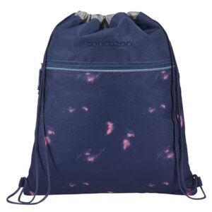 Coocazoo Turnbeutel Arctic Midnight in lila-rosa mit Reißverschlussfach, reflektierenden Elementen und Kordelzug für Schüler. Ideal für Sport und Freizeit.